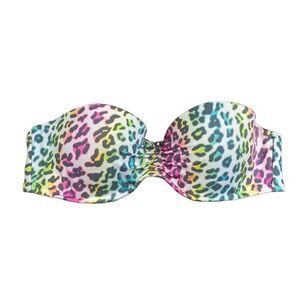 Victoria’s Secret Multi Color Leopard Bikini Top Size 36B